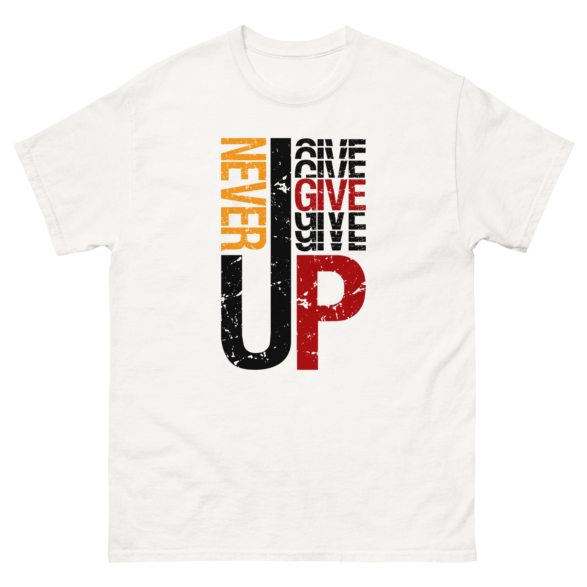 Never Give Up | Motivational T-Shirt - White - T-Shirts Online