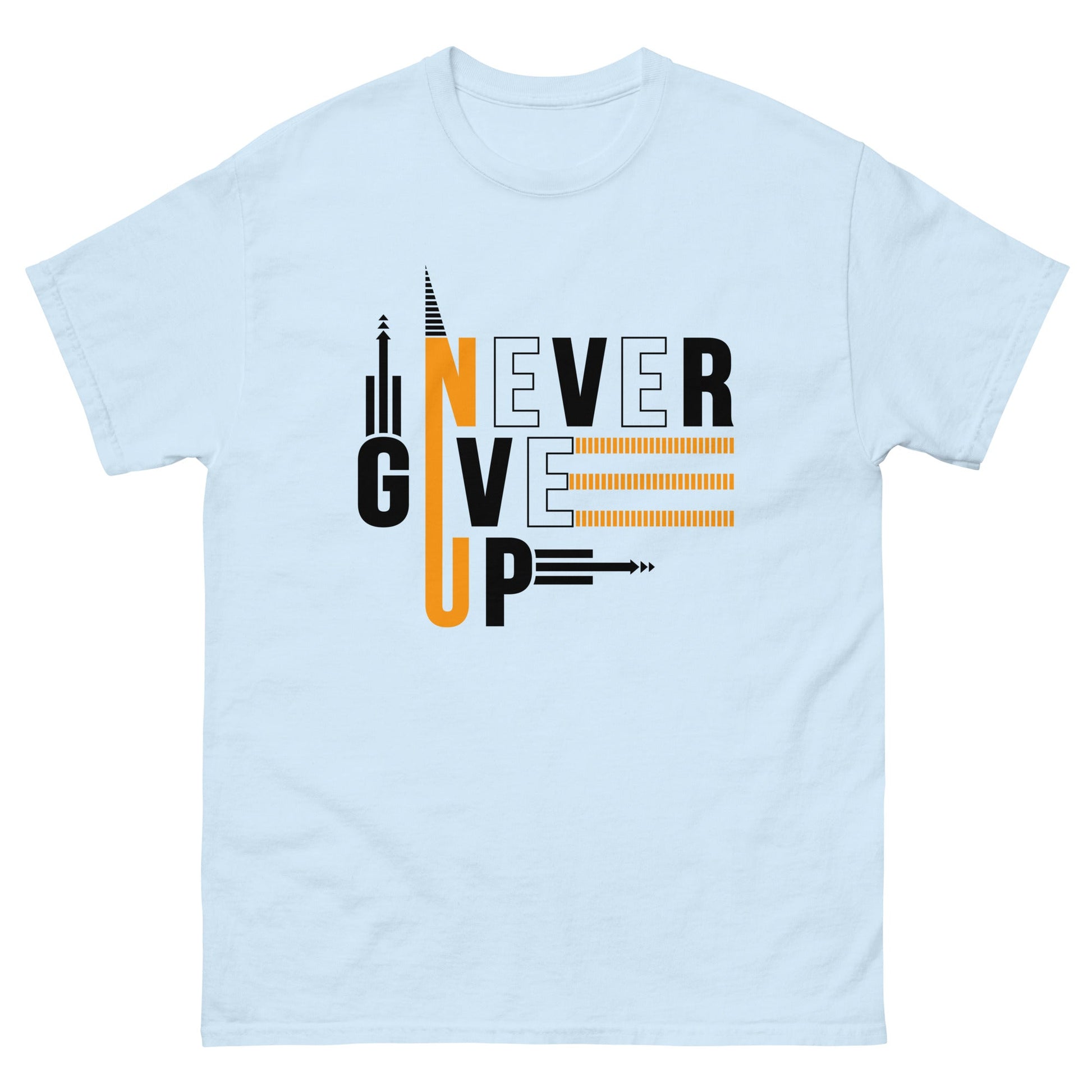 Never Give Up x | Motivational T-Shirt - Light Blue - T-Shirts Online