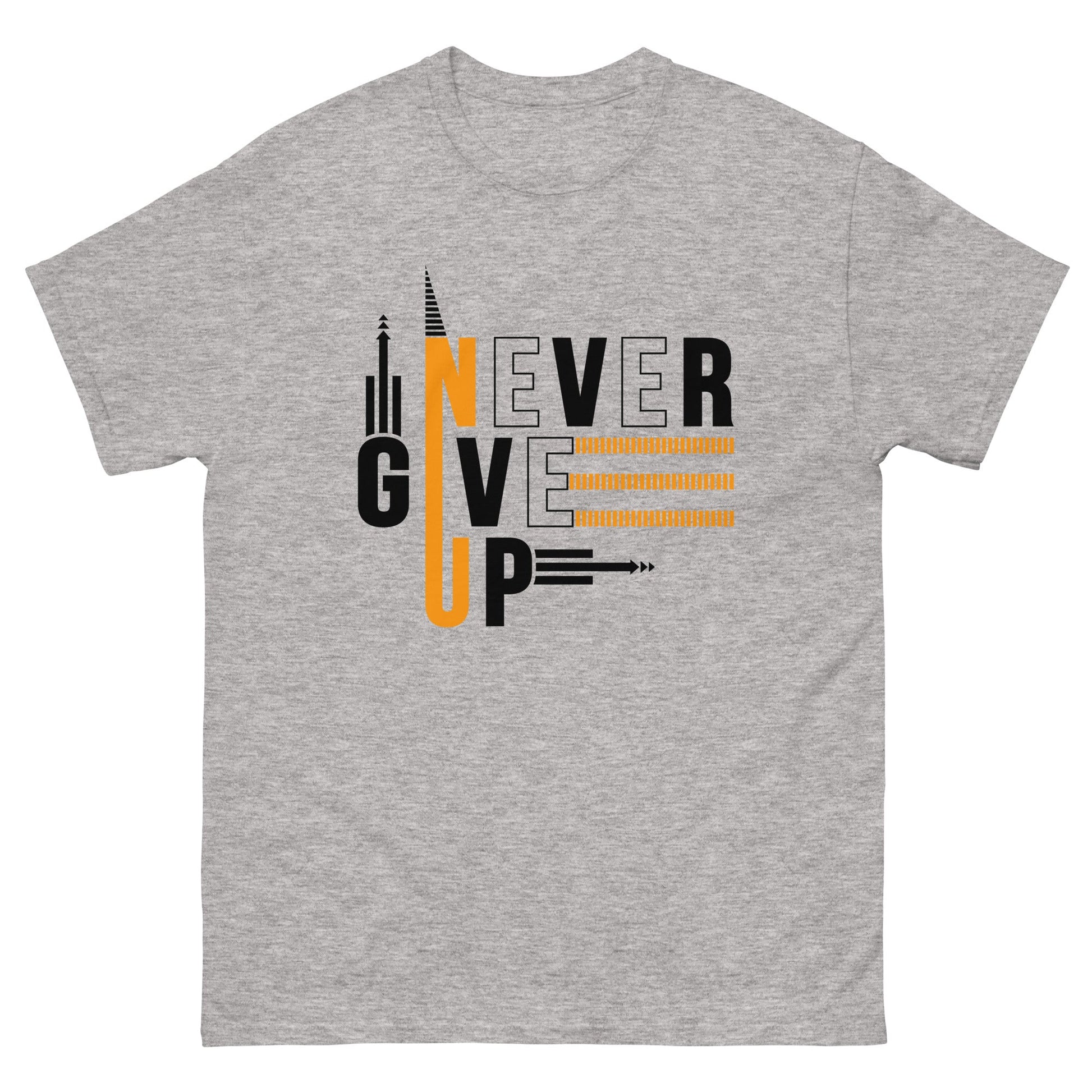 Never Give Up x | Motivational T-Shirt - Sport Grey - T-Shirts Online