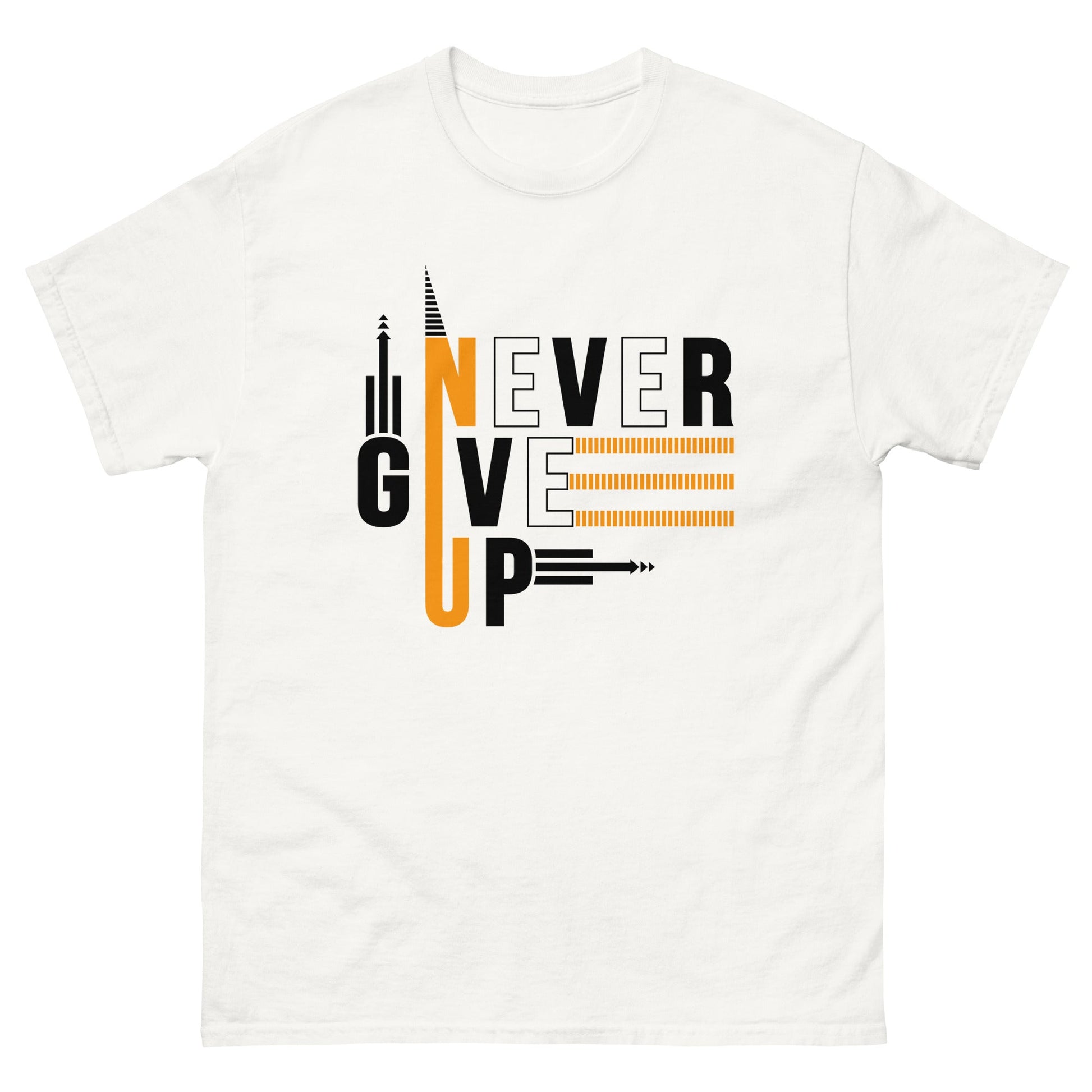 Never Give Up x | Motivational T-Shirt - White - T-Shirts Online