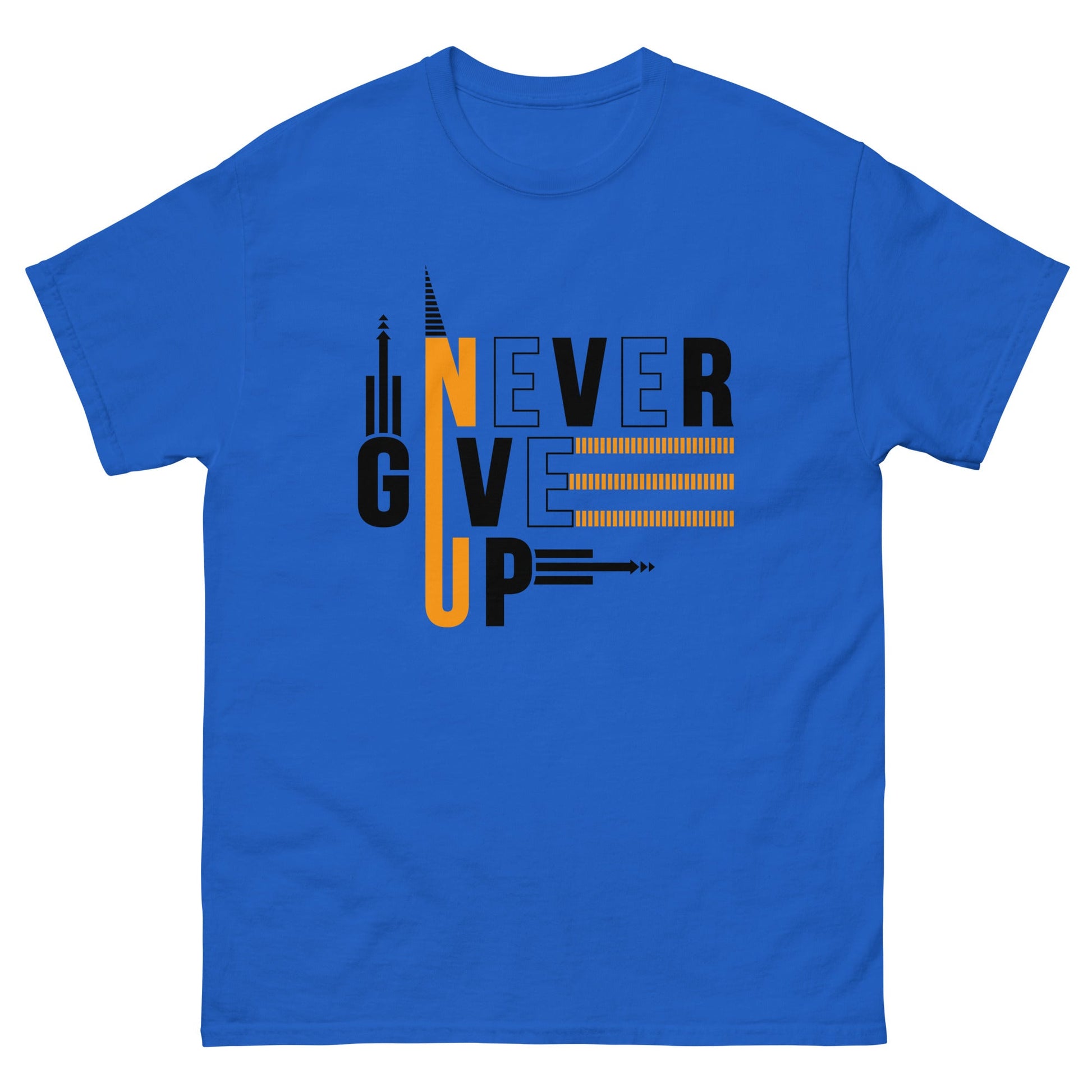 Never Give Up x | Motivational T-Shirt - Royal - T-Shirts Online