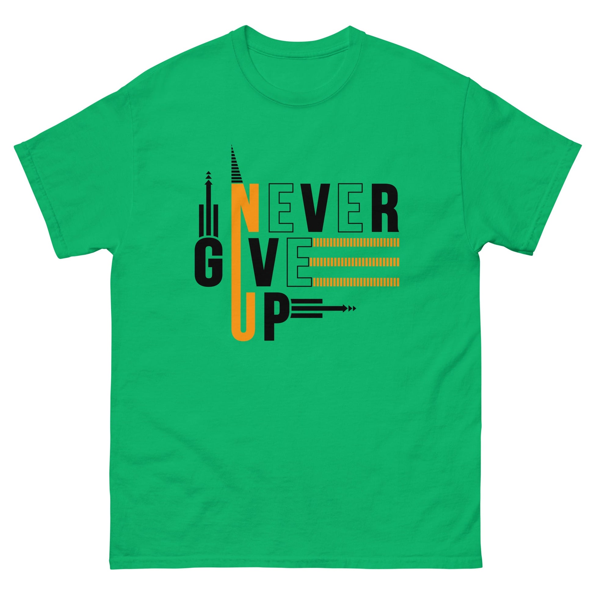 Never Give Up x | Motivational T-Shirt - Irish Green - T-Shirts Online