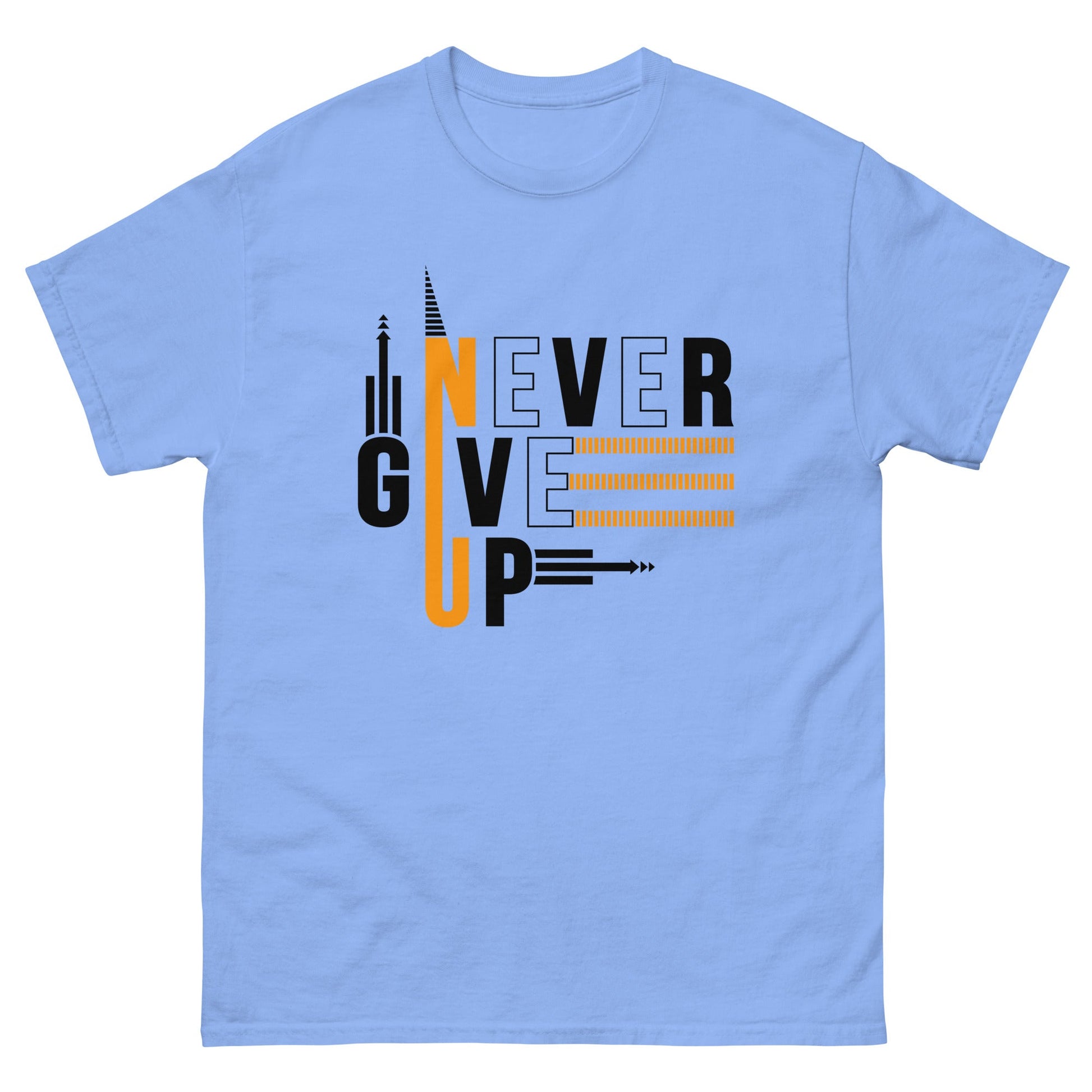 Never Give Up x | Motivational T-Shirt - Carolina Blue - T-Shirts Online