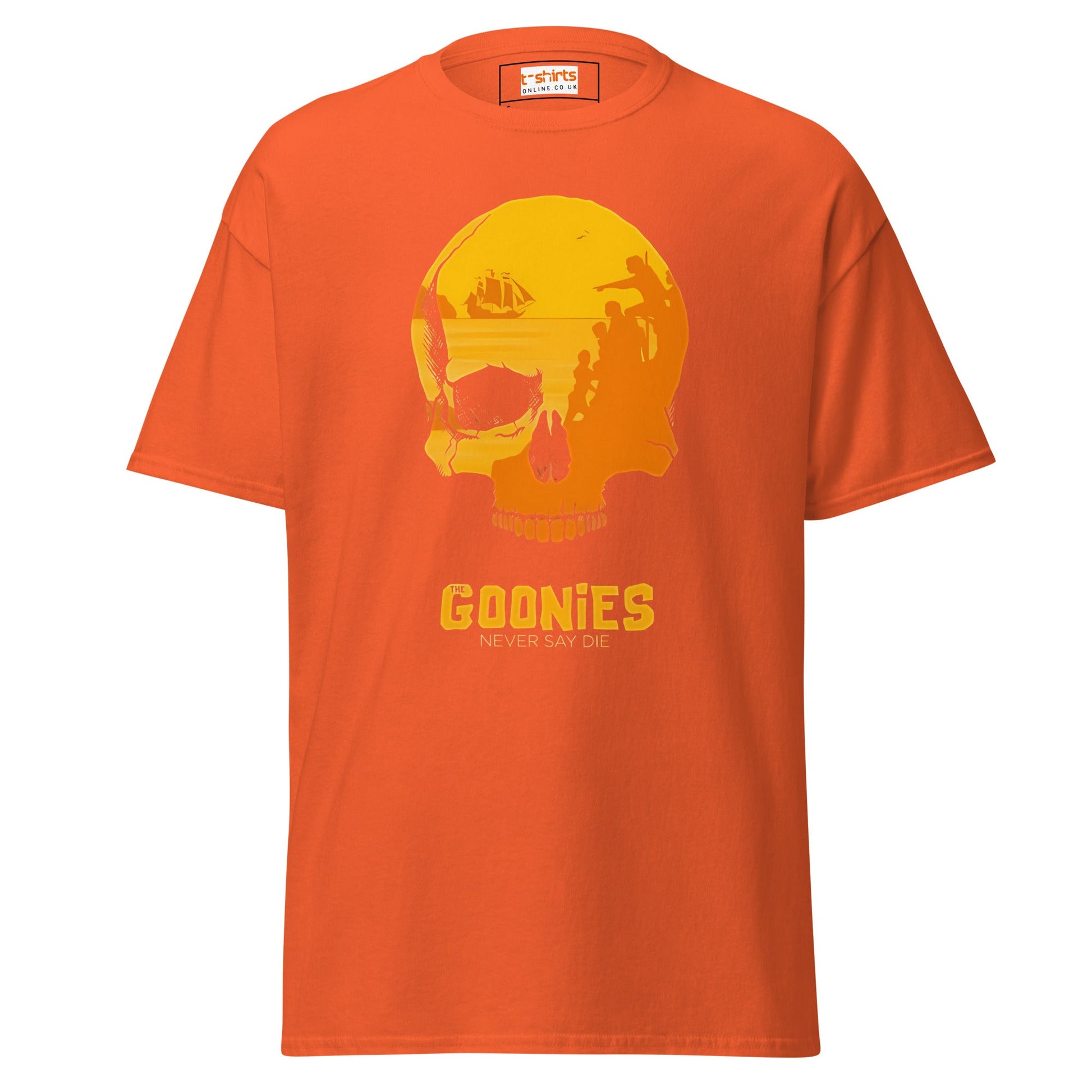 Never Say Die | Goonies T-Shirt - Orange - T-Shirts Online