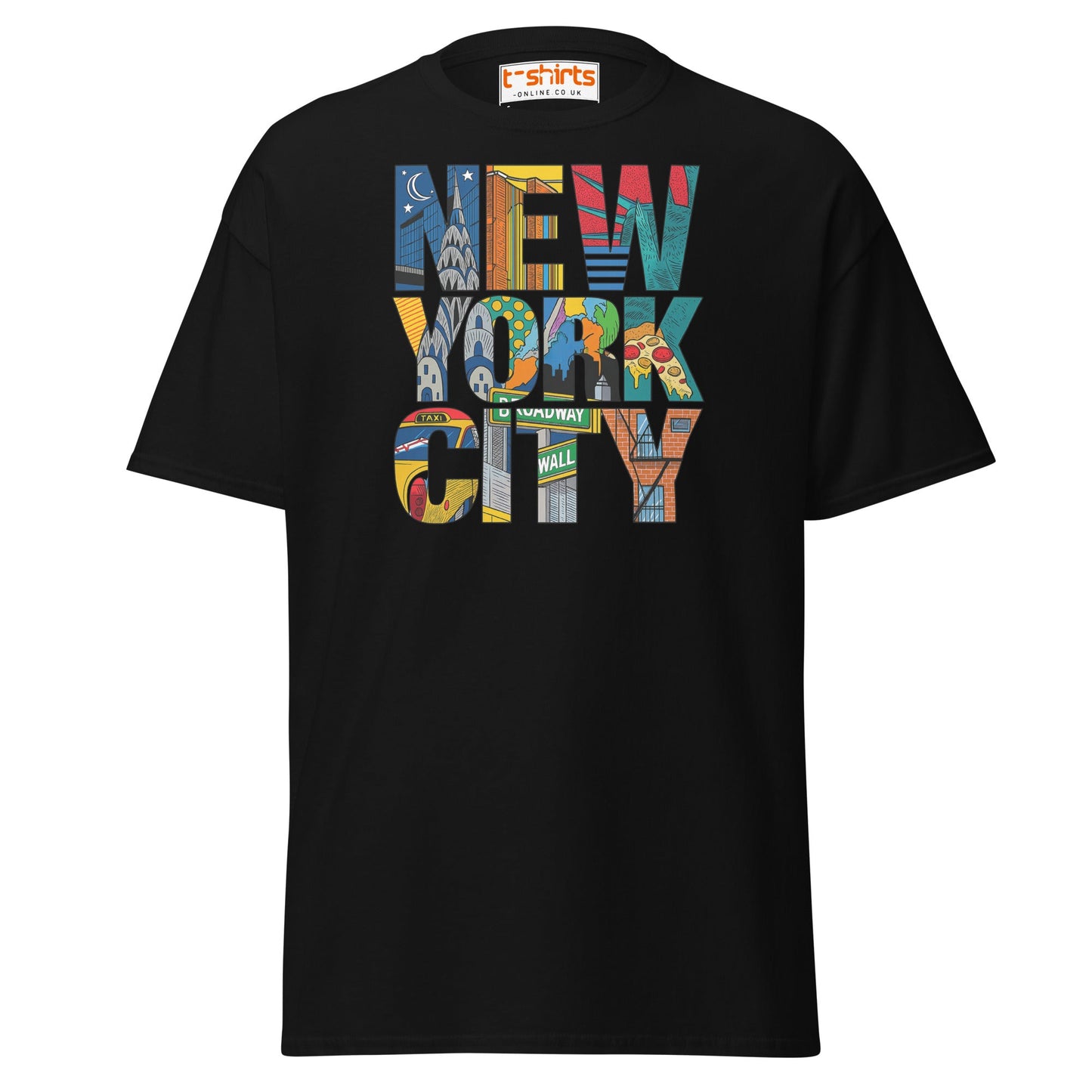 New York City Landmarks T-Shirt – NYC Graphic Tee - Black - T-Shirts Online