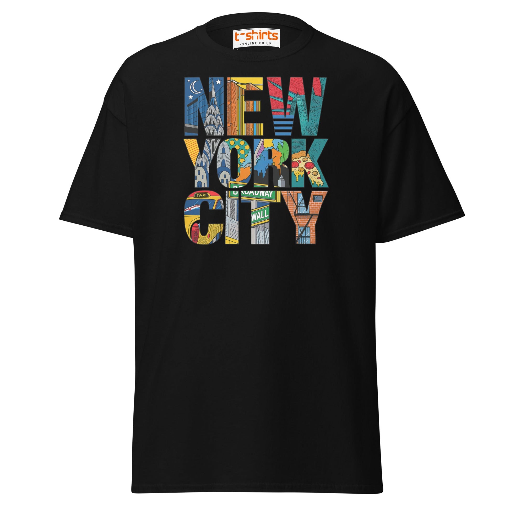 New York City Landmarks T-Shirt – NYC Graphic Tee - Black - T-Shirts Online