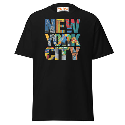 New York City Landmarks T-Shirt – NYC Graphic Tee - Black - T-Shirts Online
