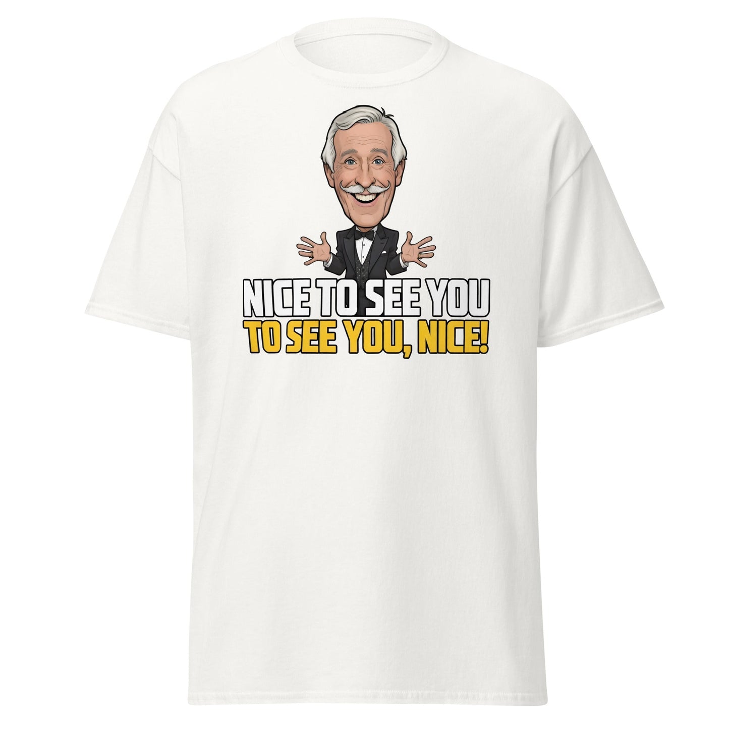 Nice To See You To See You Nice T-Shirt | Retro Game Show Tee - White - T-Shirts Online