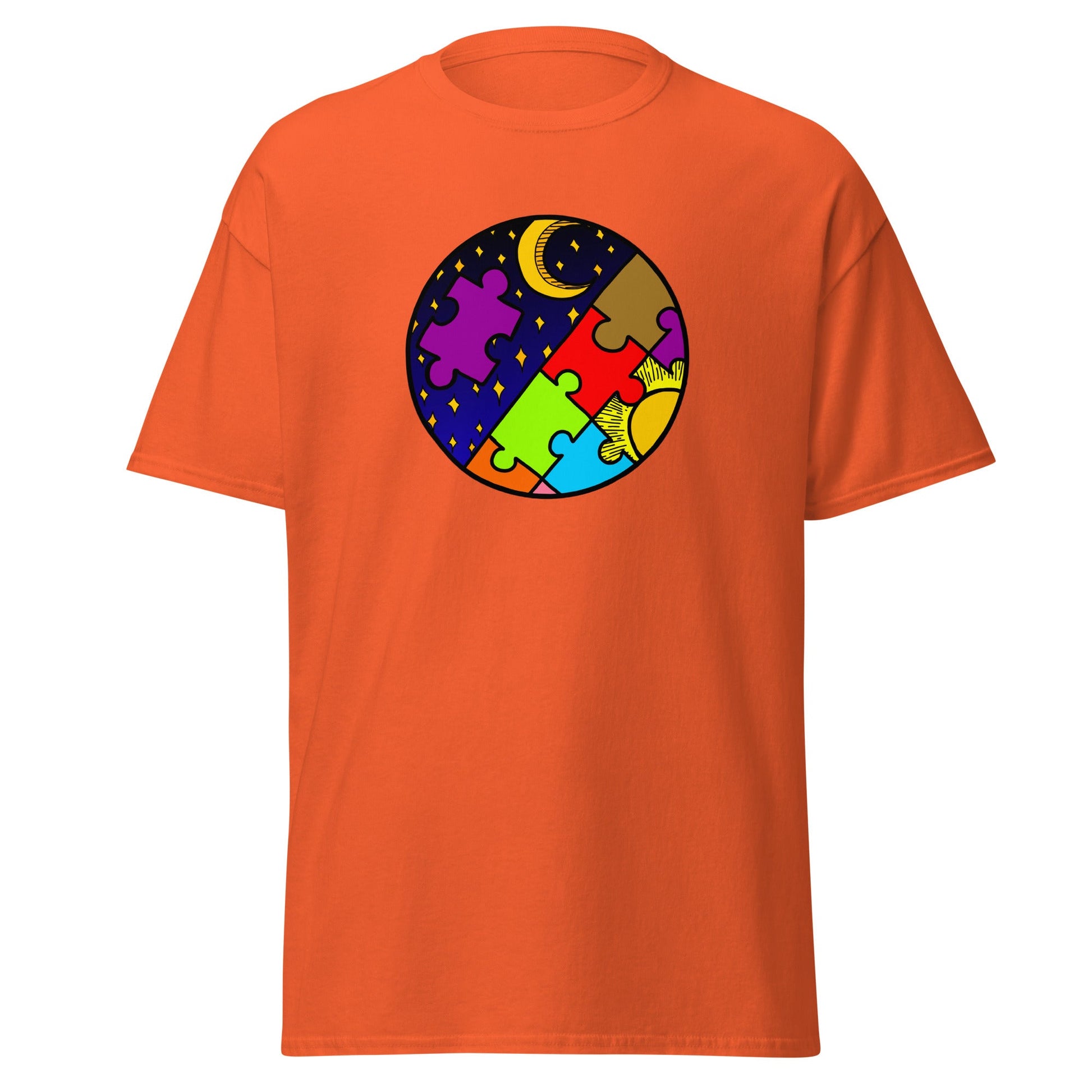 Night & Day | Abstract T-Shirt - Orange - T-Shirts Online