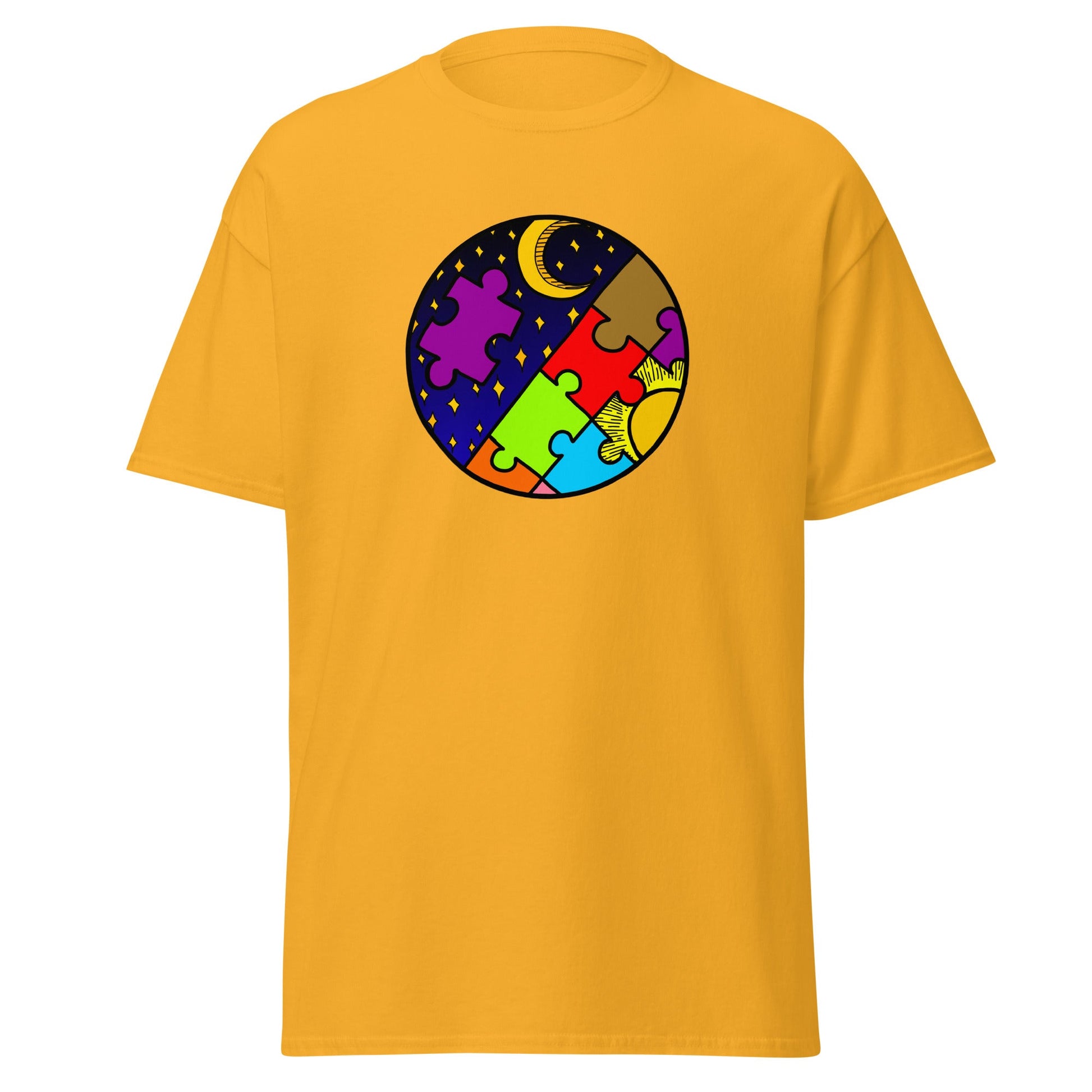 Night & Day | Abstract T-Shirt - Gold - T-Shirts Online