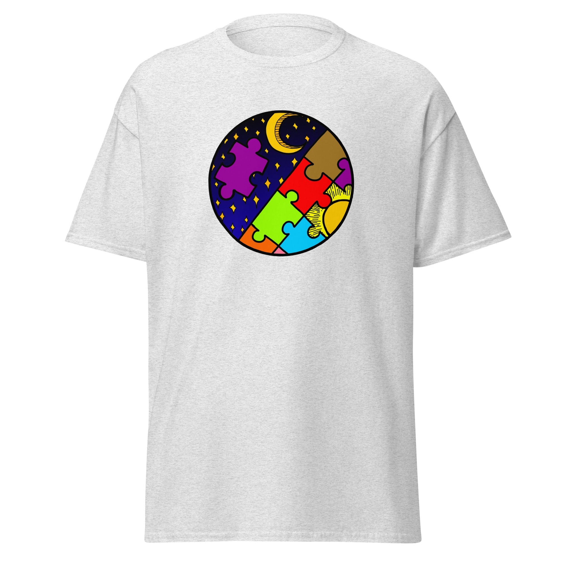 Night & Day | Abstract T-Shirt - Ash - T-Shirts Online