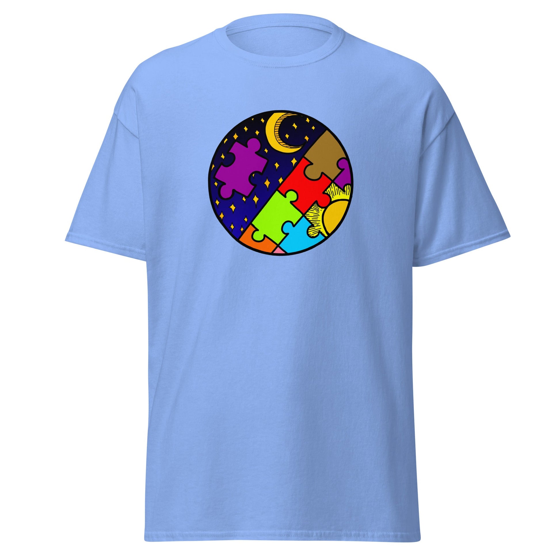 Night & Day | Abstract T-Shirt - Carolina Blue - T-Shirts Online