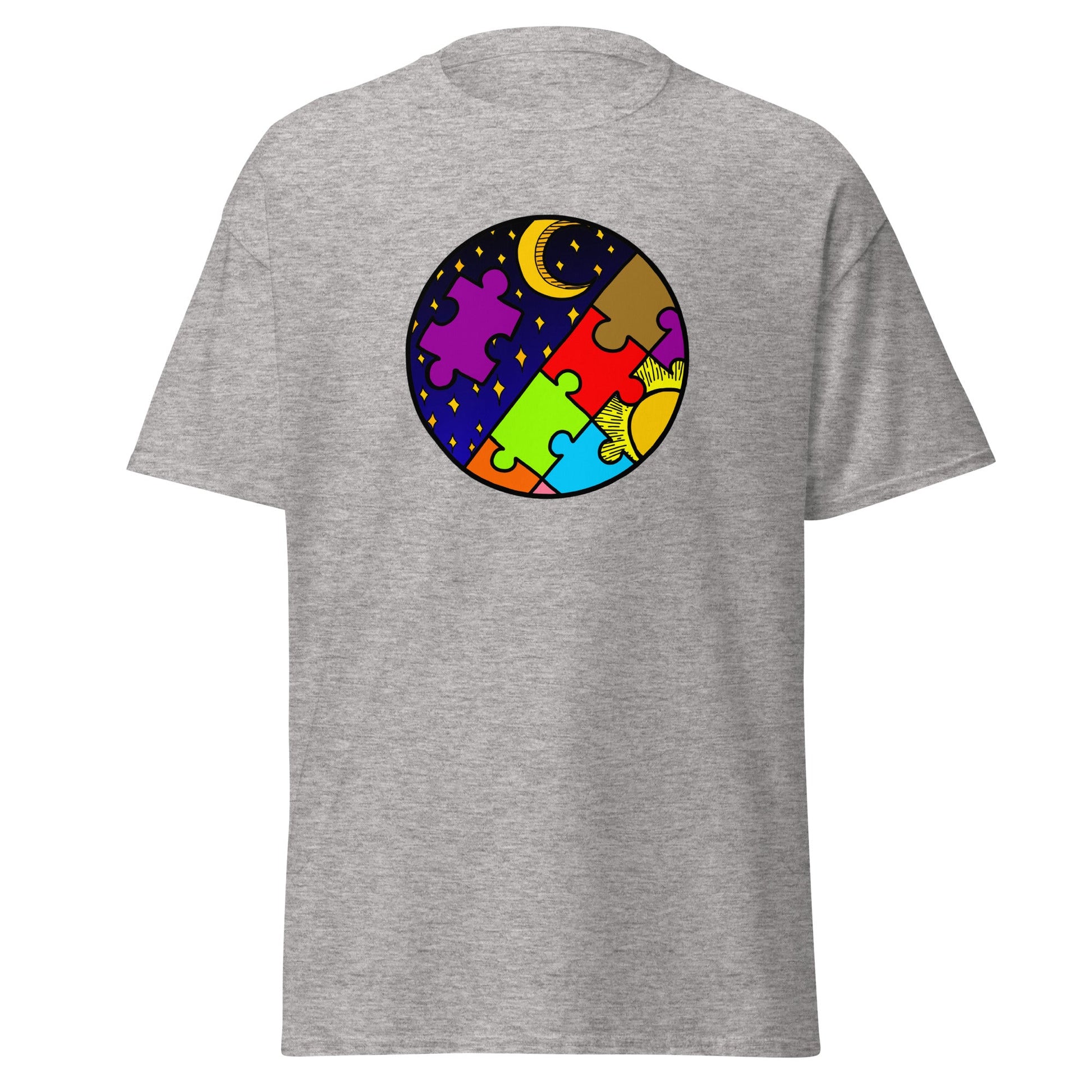Night & Day | Abstract T-Shirt - Sport Grey - T-Shirts Online