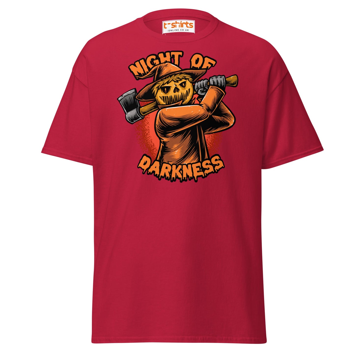 Night of Darkness Halloween Scarecrow T-Shirt - Cardinal - T-Shirts Online