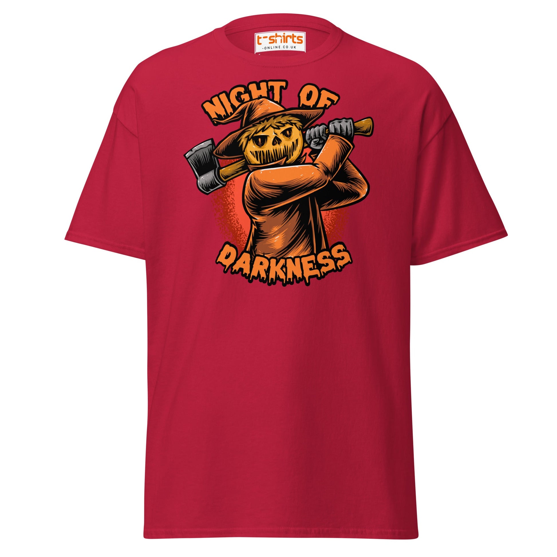 Night of Darkness Halloween Scarecrow T-Shirt - Cardinal - T-Shirts Online