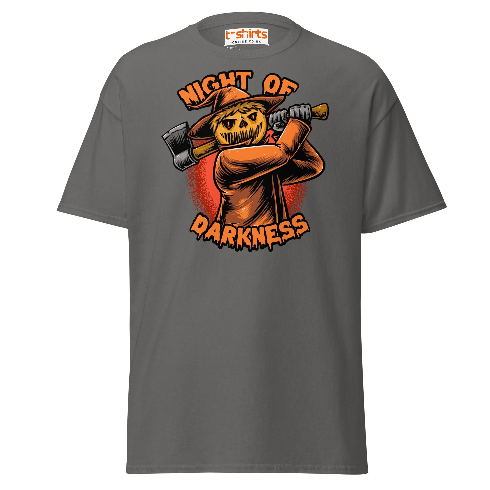 Night of Darkness Halloween Scarecrow T-Shirt - Charcoal - T-Shirts Online