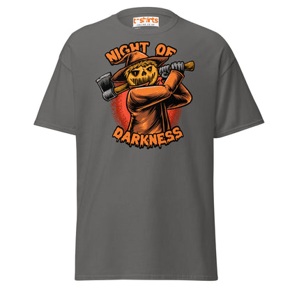 Night of Darkness Halloween Scarecrow T-Shirt - Charcoal - T-Shirts Online