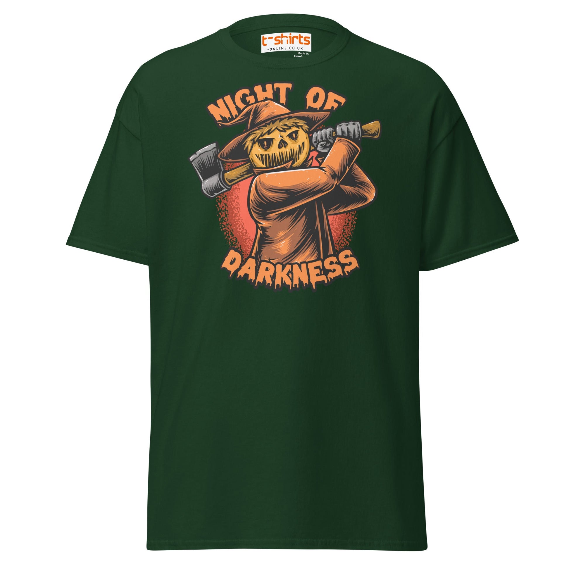 Night of Darkness Halloween Scarecrow T-Shirt - Forest Green - T-Shirts Online