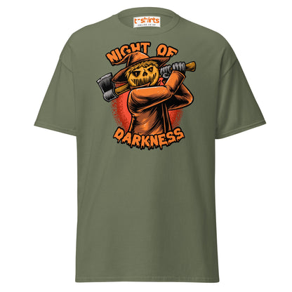 Night of Darkness Halloween Scarecrow T-Shirt - Military Green - T-Shirts Online