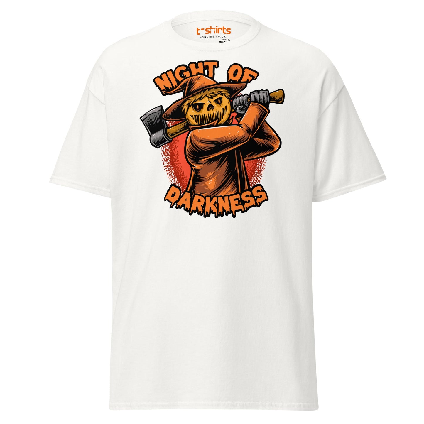 Night of Darkness Halloween Scarecrow T-Shirt - White - T-Shirts Online