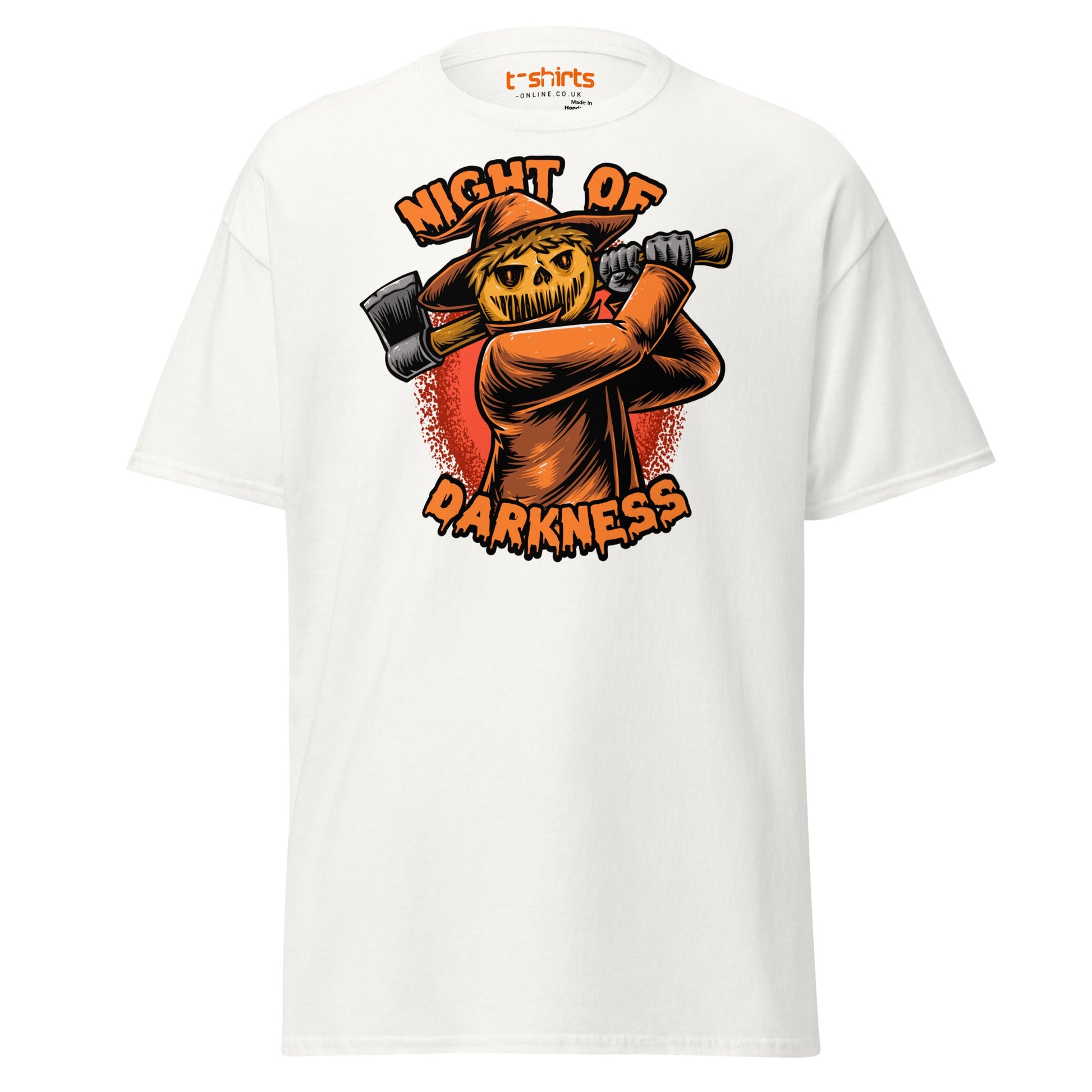 Night of Darkness Halloween Scarecrow T-Shirt - White - T-Shirts Online
