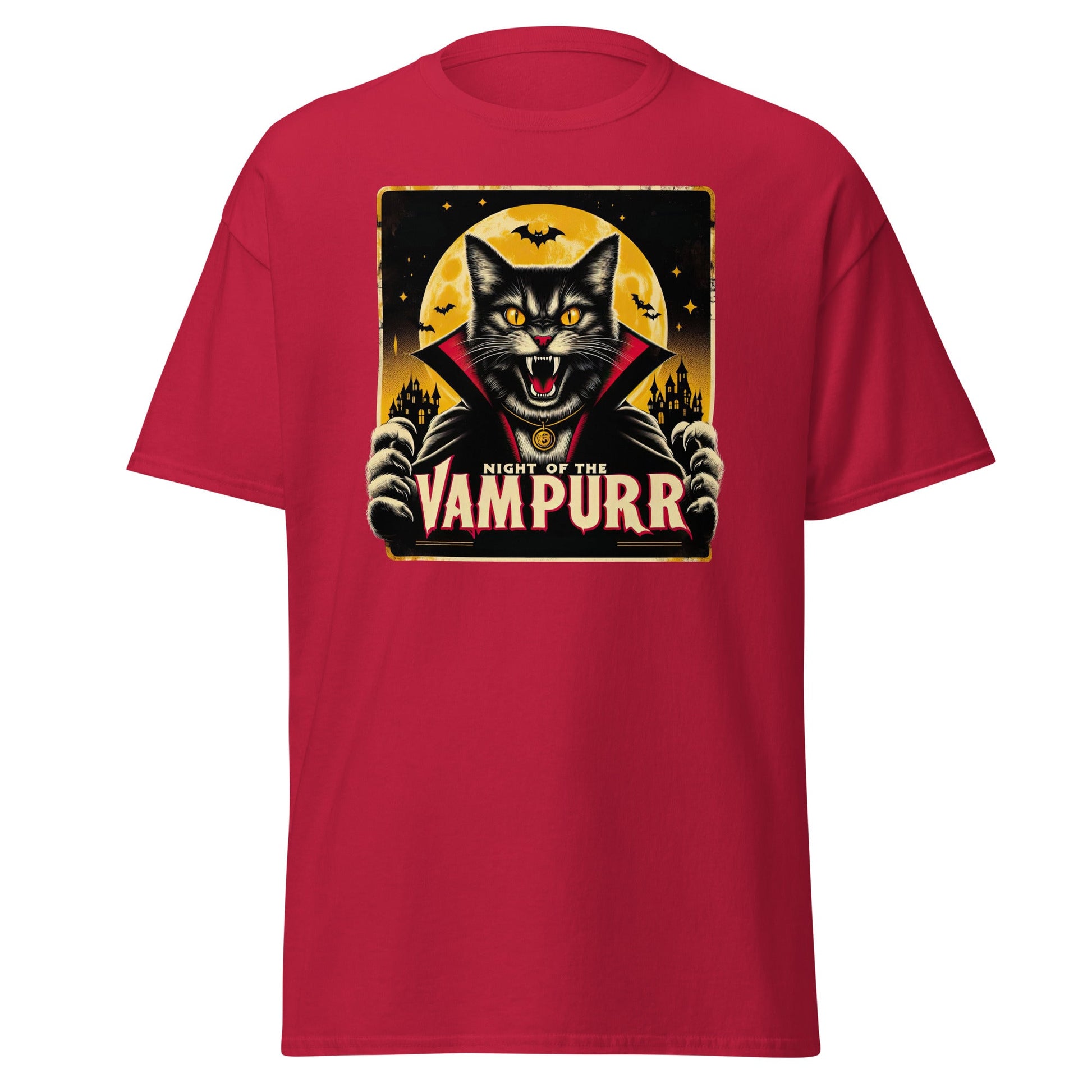 Night of the Vampurr | Cat T-Shirt - Cardinal - T-Shirts Online