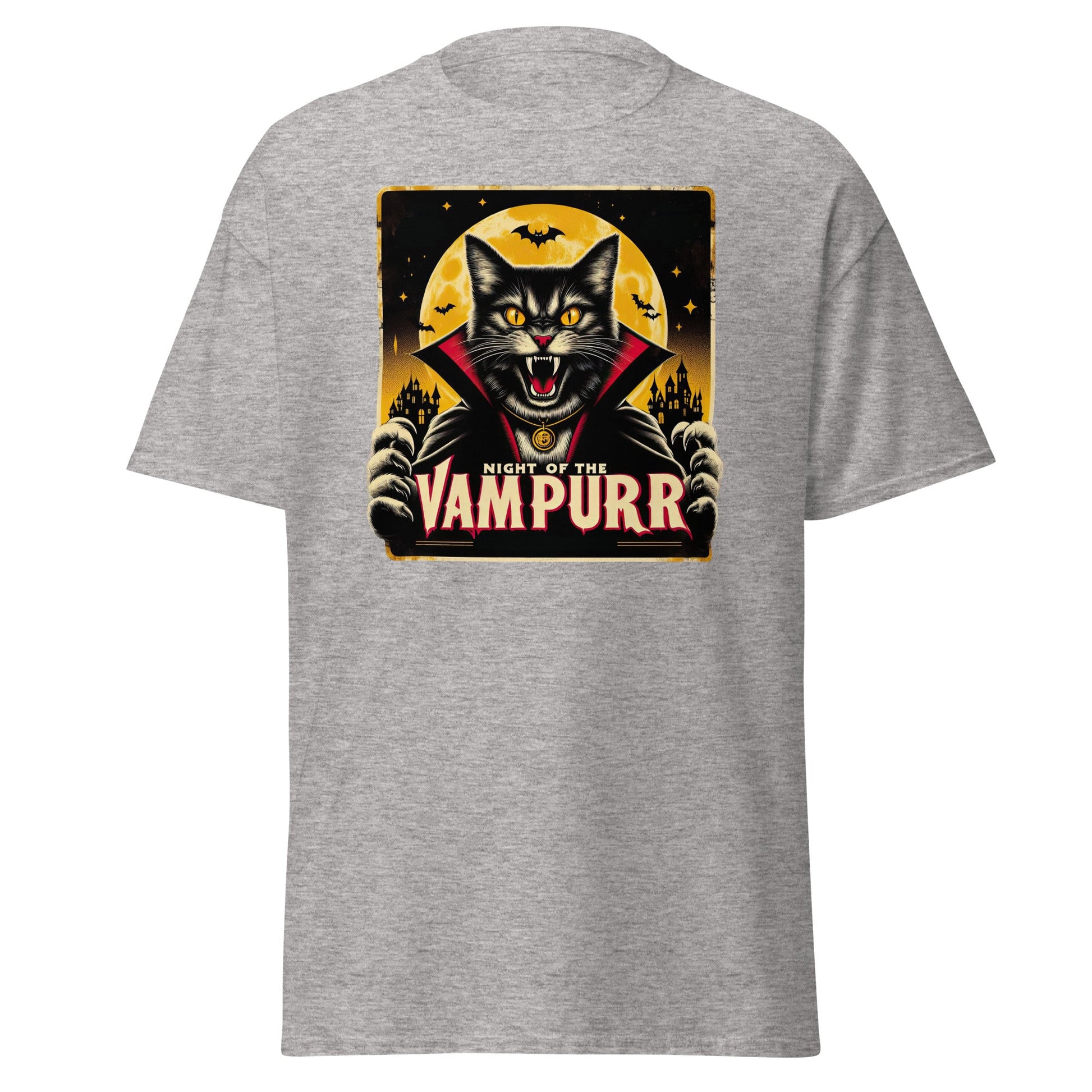 Night of the Vampurr | Cat T-Shirt - Sport Grey - T-Shirts Online
