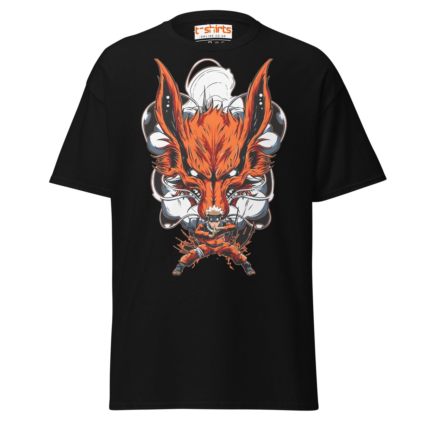 Nine Tails Power T-Shirt | Epic Anime Warrior Tee - Black - T-Shirts Online