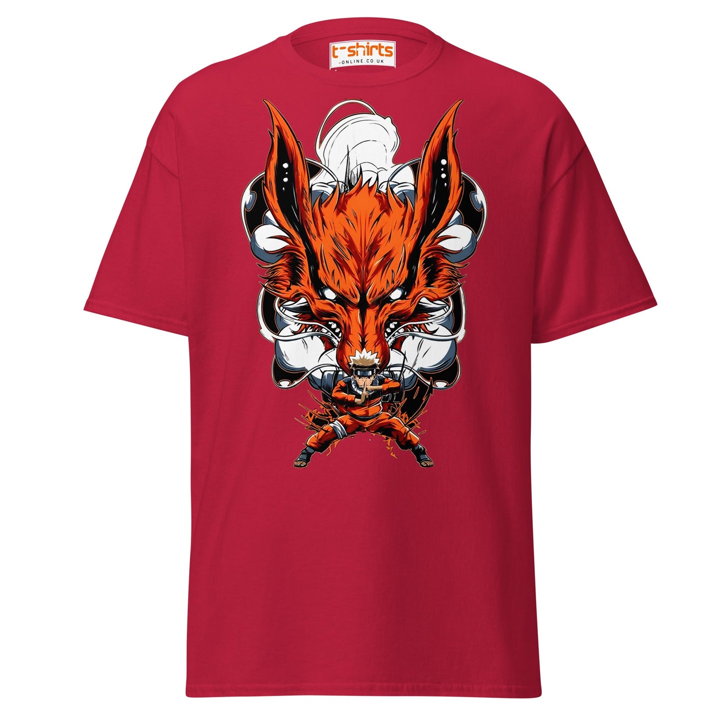 Nine Tails Power T-Shirt | Epic Anime Warrior Tee - Cardinal - T-Shirts Online