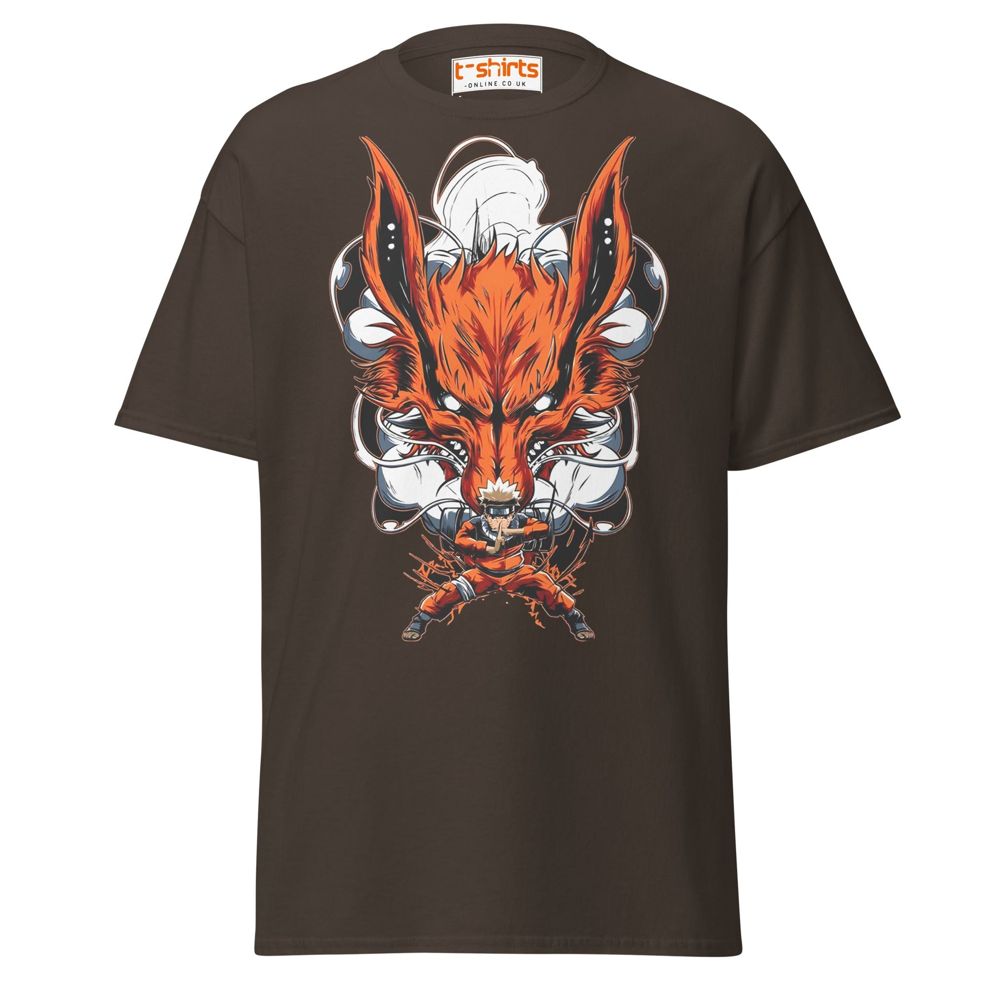 Nine Tails Power T-Shirt | Epic Anime Warrior Tee - Dark Chocolate - T-Shirts Online
