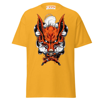 Nine Tails Power T-Shirt | Epic Anime Warrior Tee - Gold - T-Shirts Online