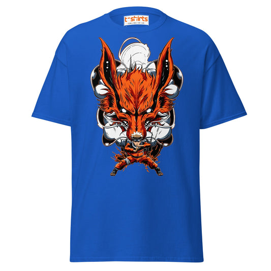 Nine Tails Power T-Shirt | Epic Anime Warrior Tee - Royal - T-Shirts Online