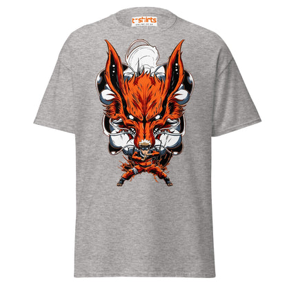 Nine Tails Power T-Shirt | Epic Anime Warrior Tee - Sport Grey - T-Shirts Online