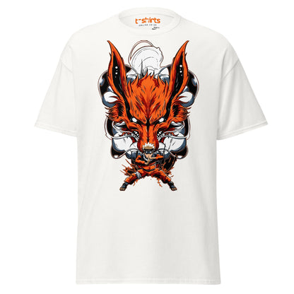 Nine Tails Power T-Shirt | Epic Anime Warrior Tee - White - T-Shirts Online