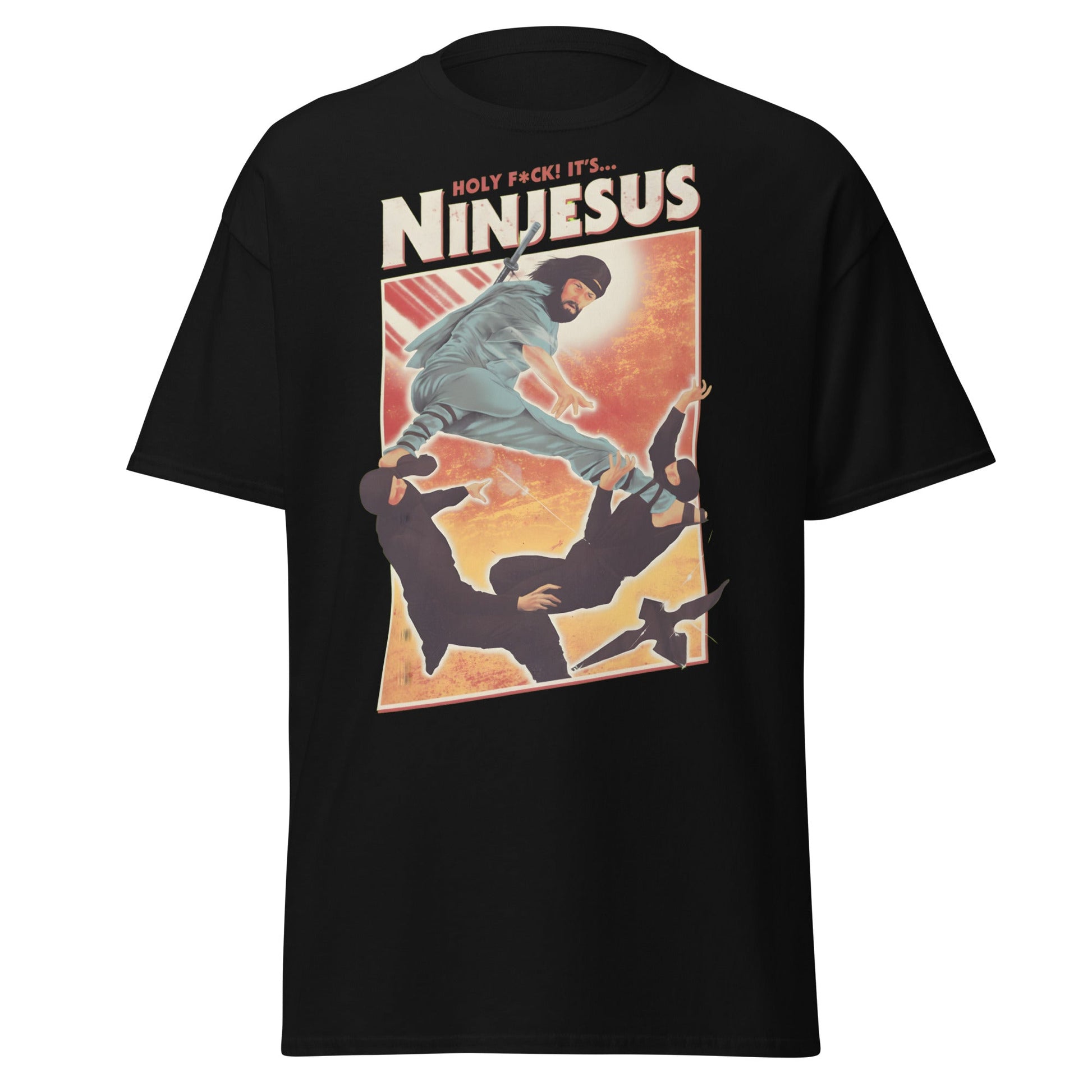 Ninjesus Holy F*ck Parody Funny Adult T-Shirt - Black - T-Shirts Online
