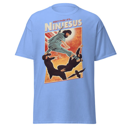 Ninjesus Holy F*ck Parody Funny Adult T-Shirt - Carolina Blue - T-Shirts Online