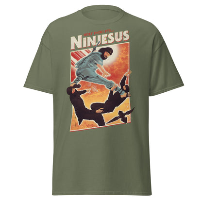 Ninjesus Holy F*ck Parody Funny Adult T-Shirt - Military Green - T-Shirts Online