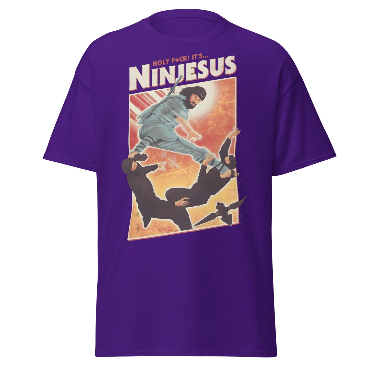 Ninjesus Holy F*ck Parody Funny Adult T-Shirt - Purple - T-Shirts Online