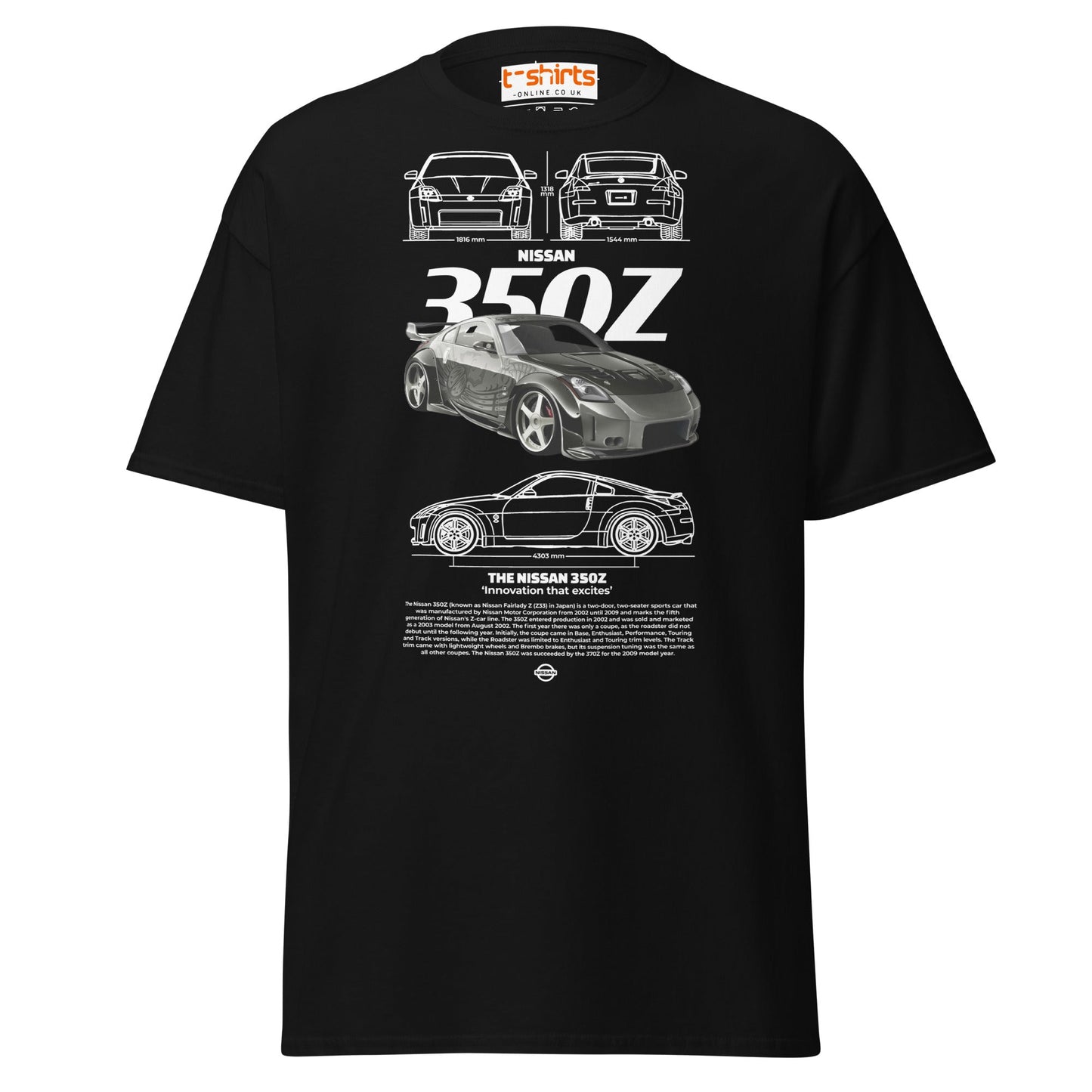 Nissan 350Z T-Shirt | JDM Legend Sports Car Tee - Black - T-Shirts Online