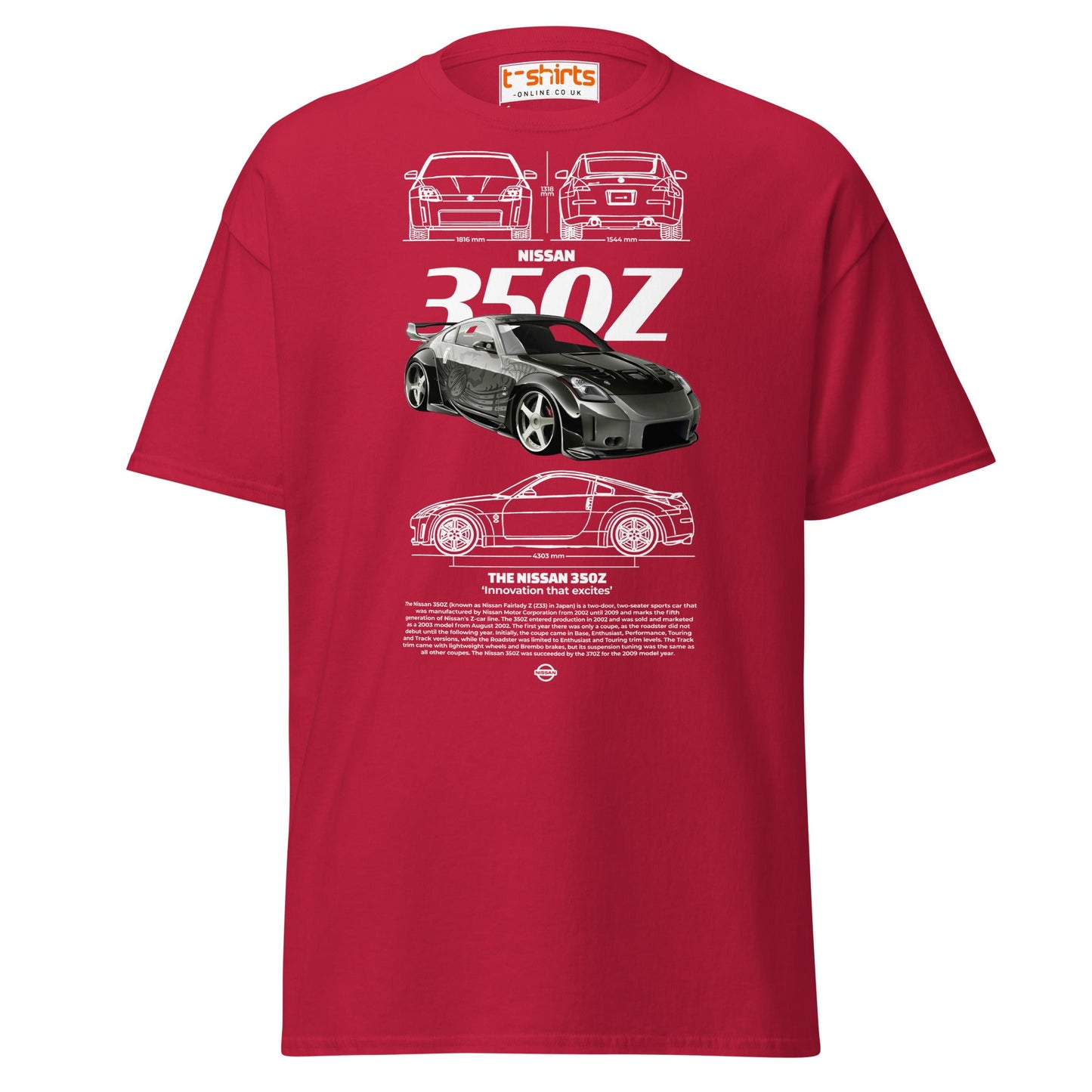 Nissan 350Z T-Shirt | JDM Legend Sports Car Tee - Cardinal - T-Shirts Online