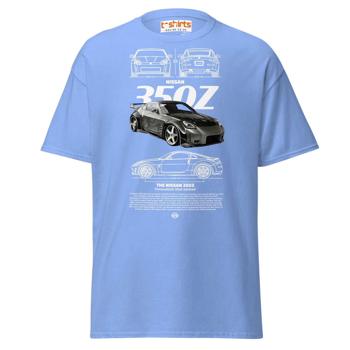 Nissan 350Z T-Shirt | JDM Legend Sports Car Tee - Carolina Blue - T-Shirts Online