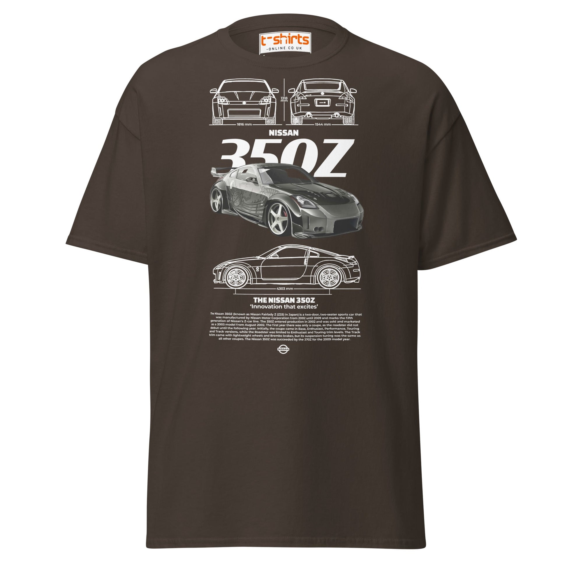 Nissan 350Z T-Shirt | JDM Legend Sports Car Tee - Dark Chocolate - T-Shirts Online