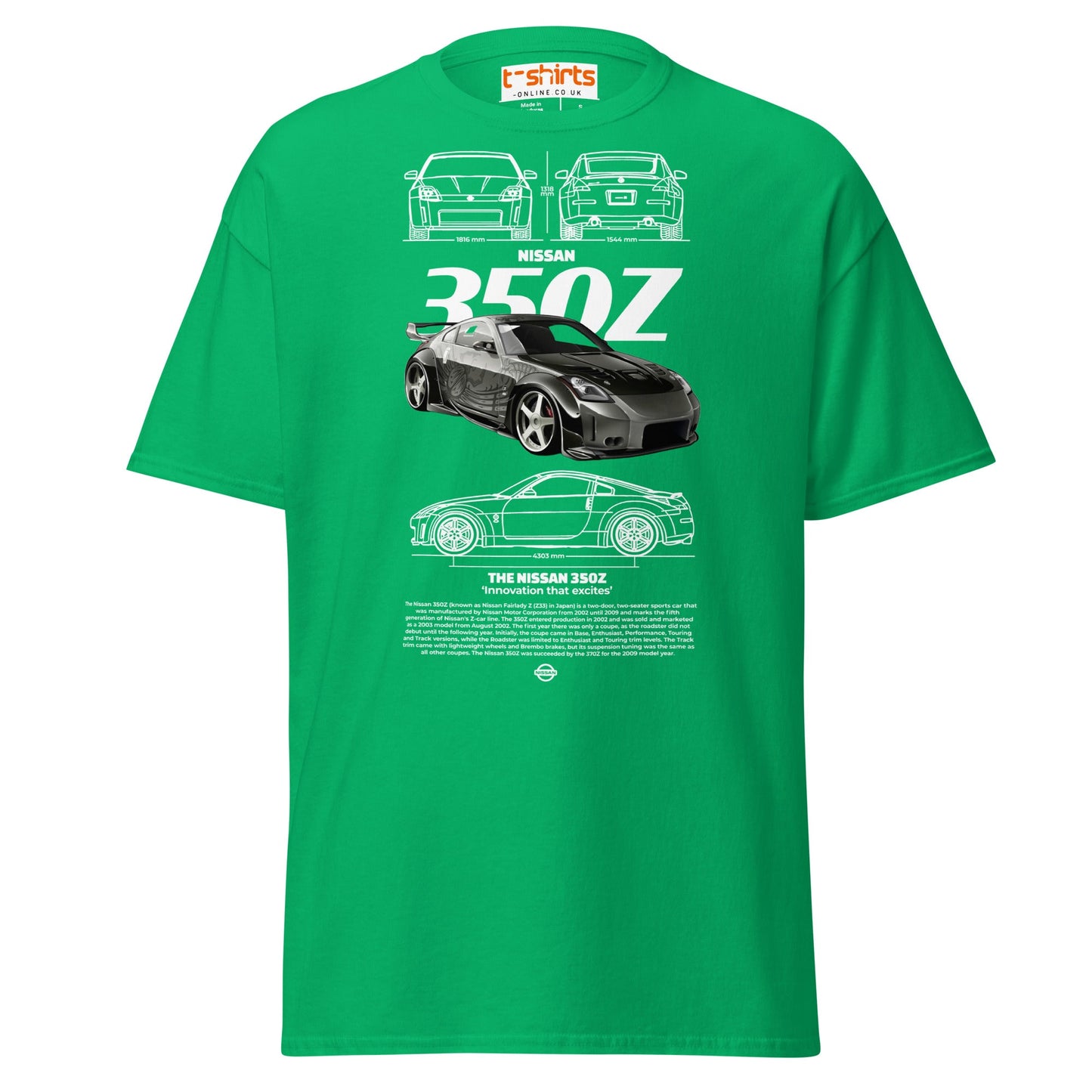 Nissan 350Z T-Shirt | JDM Legend Sports Car Tee - Irish Green - T-Shirts Online