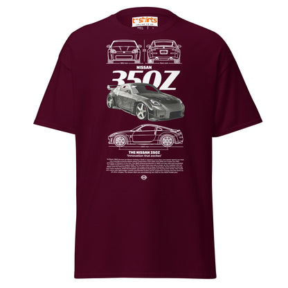 Nissan 350Z T-Shirt | JDM Legend Sports Car Tee - Maroon - T-Shirts Online
