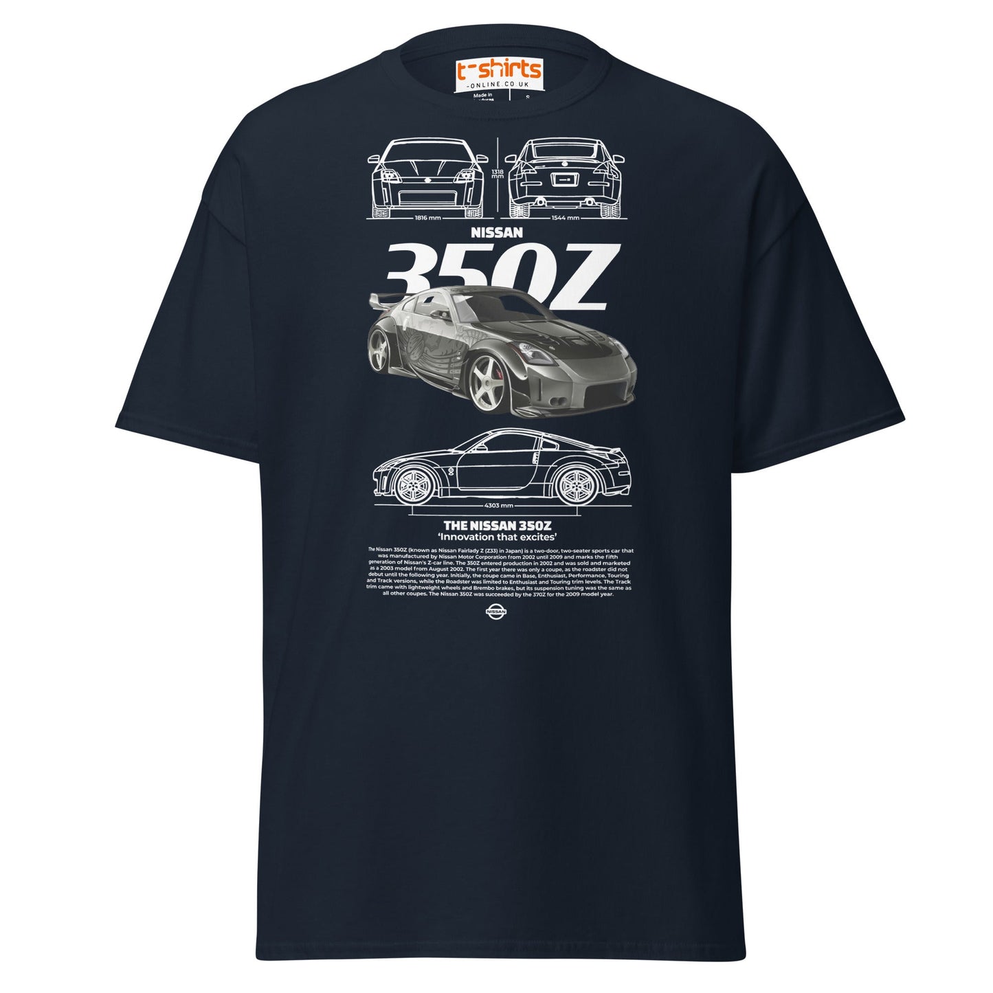 Nissan 350Z T-Shirt | JDM Legend Sports Car Tee - Navy - T-Shirts Online