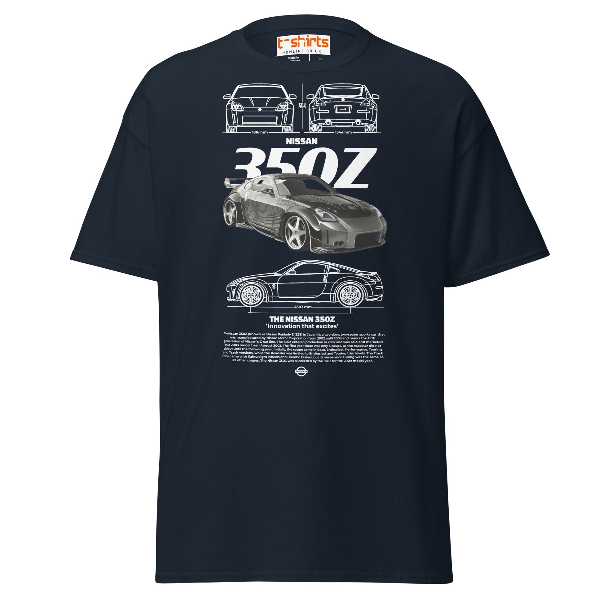 Nissan 350Z T-Shirt | JDM Legend Sports Car Tee - Navy - T-Shirts Online