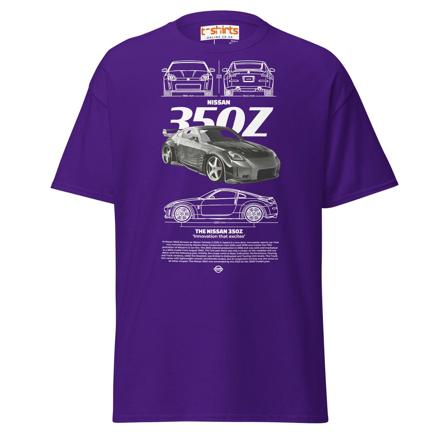 Nissan 350Z T-Shirt | JDM Legend Sports Car Tee - Purple - T-Shirts Online