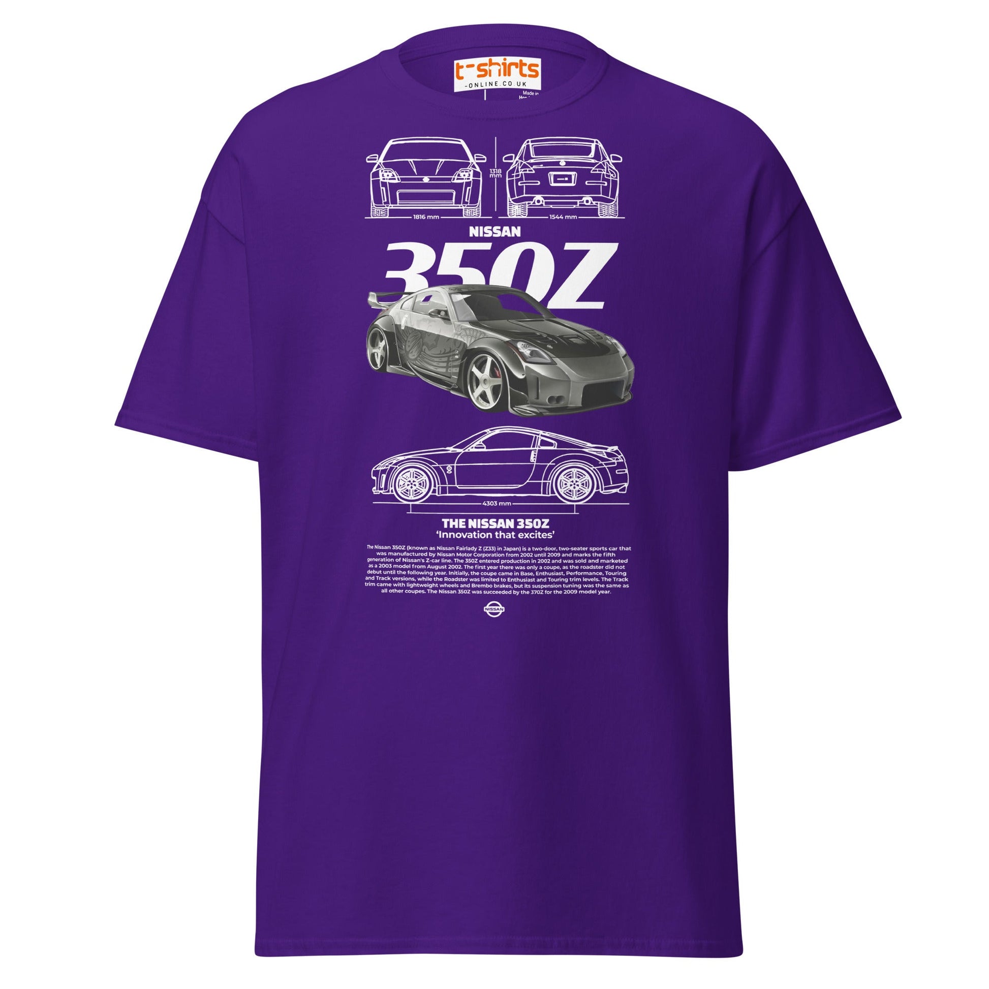 Nissan 350Z T-Shirt | JDM Legend Sports Car Tee - Purple - T-Shirts Online