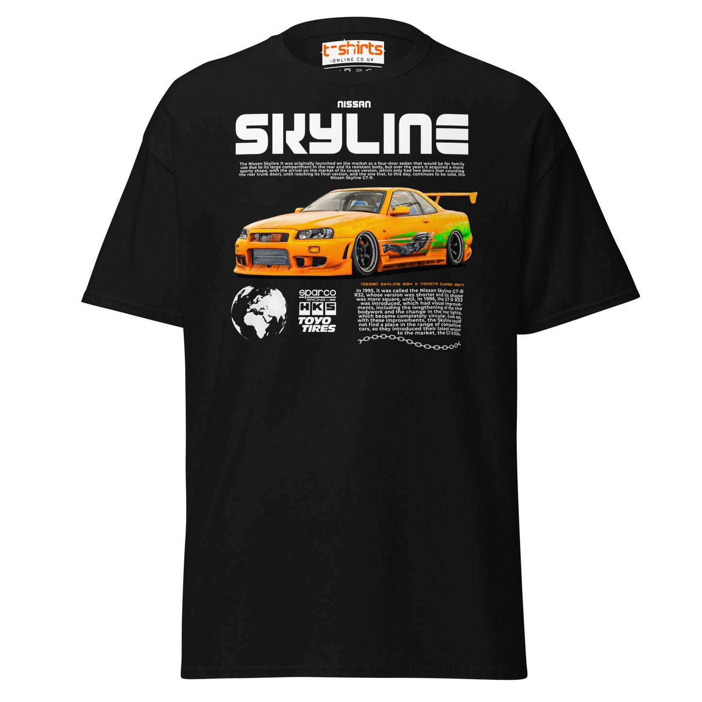 Nissan Skyline GT - R R34 T-Shirt – JDM Car Lovers Tee - Black - T-Shirts Online
