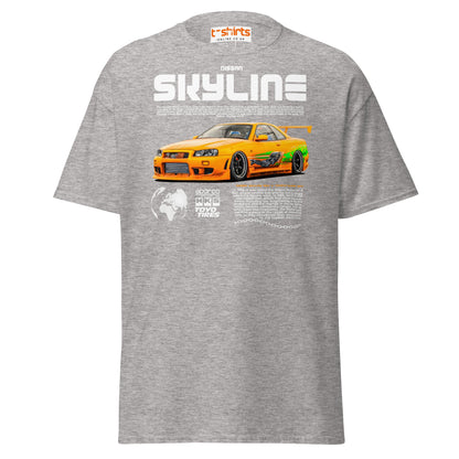 Nissan Skyline GT - R R34 T-Shirt – JDM Car Lovers Tee - Sport Grey - T-Shirts Online